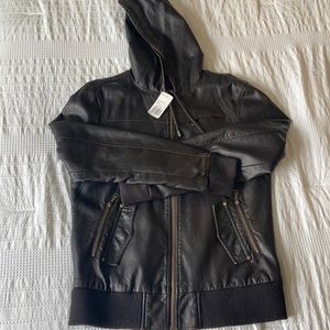 Brown leather jacket